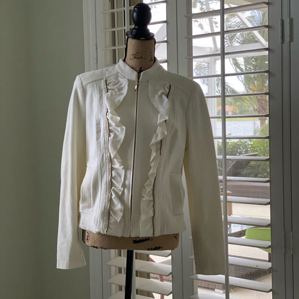 INC Cream Ivory Blazer Jacket 🧥 Coat Large